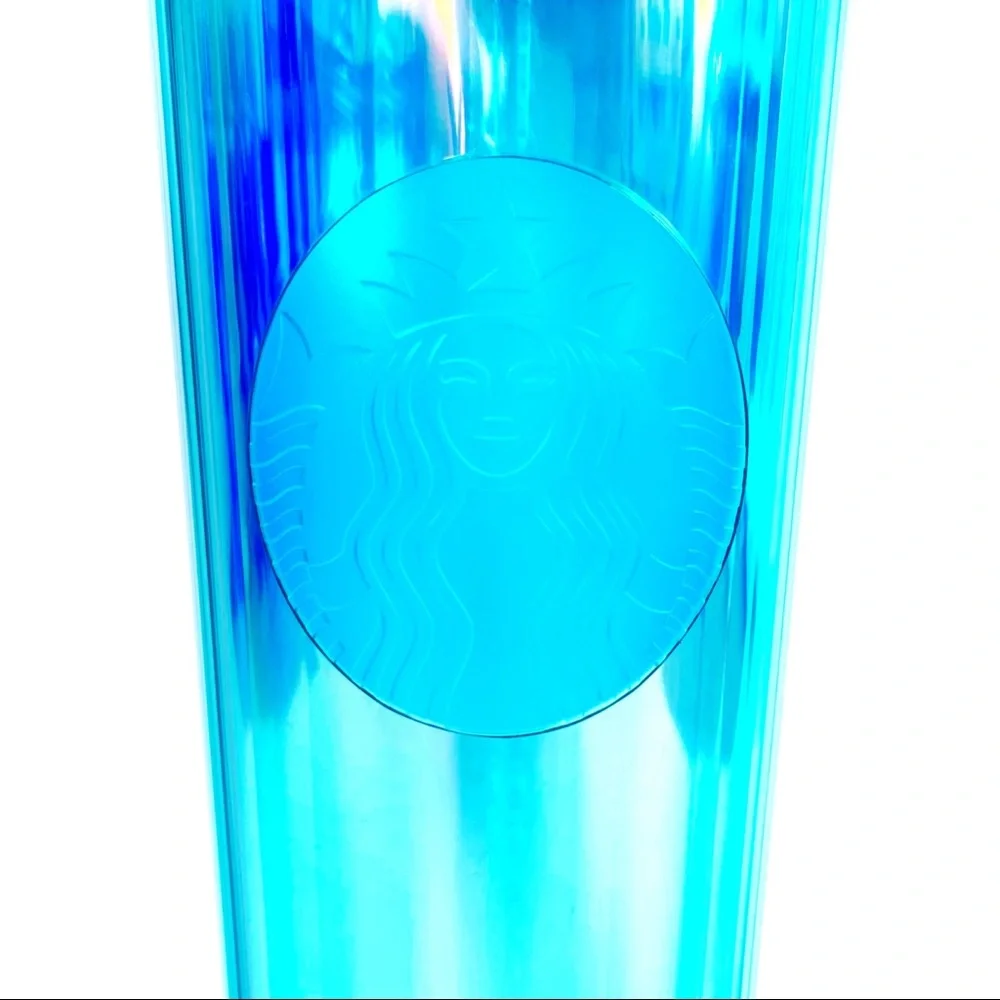 Starbucks Tumbler Blue Iridescent Jewel Lid Kaleidoscope Travel Venti 24 fl oz